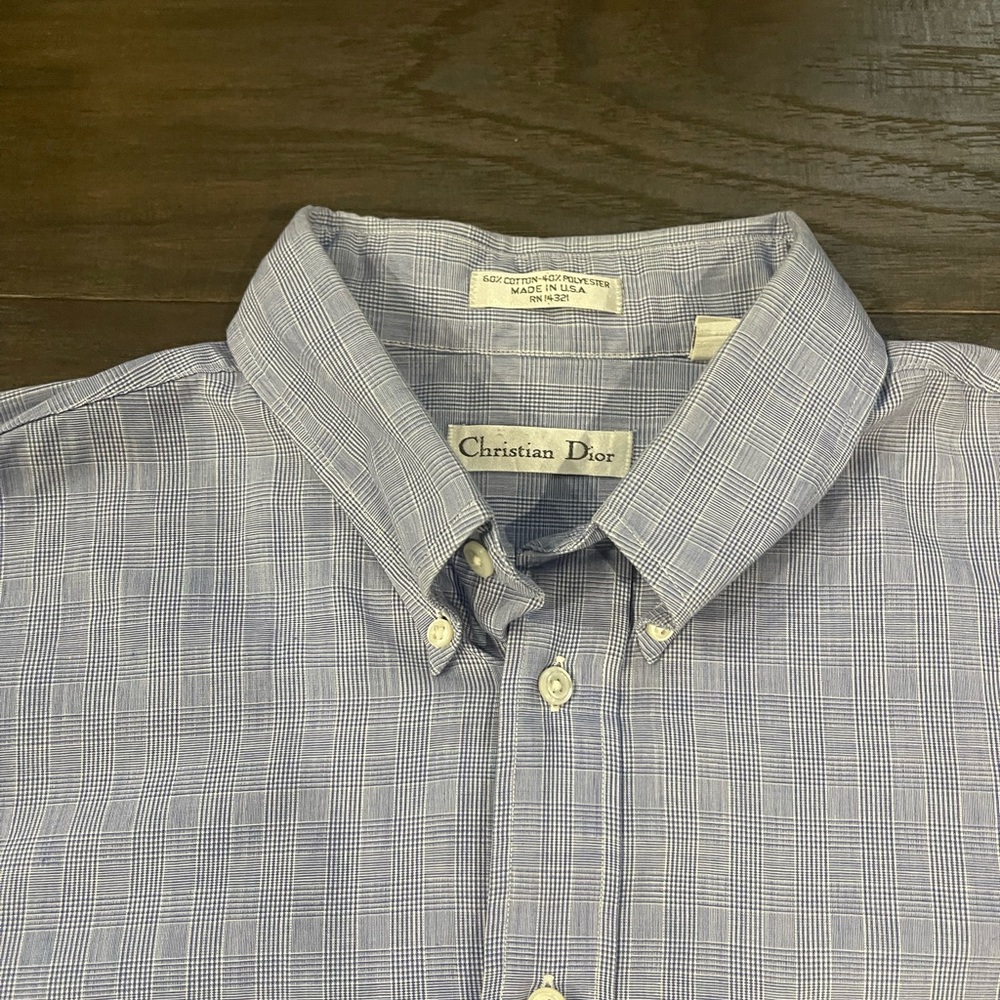Christian Dior Men’s Long Sleeve Button Down Shirt Size 34/35 and 17 Neck - Picture 4 of 6